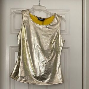 Metallic Gold Sleeveless Tank Top - Women's